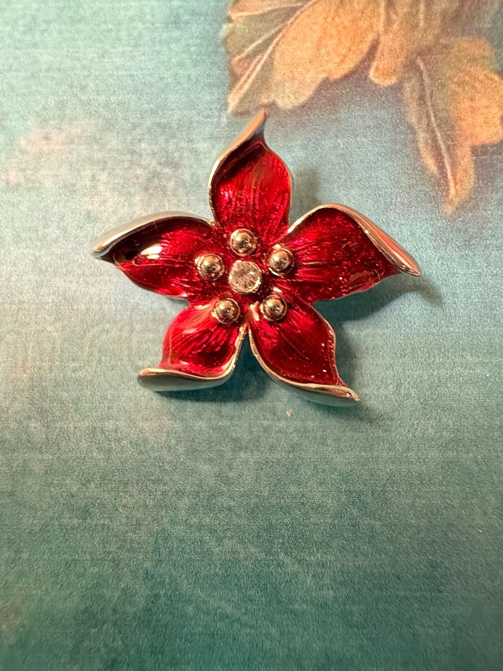 Red Flower Brooch - Women Accessories